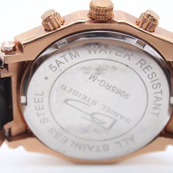 Daniel Steiger Watch Mens Gold Tone Stainless Steel Big Classic Silver Dial - Picture 8 of 8